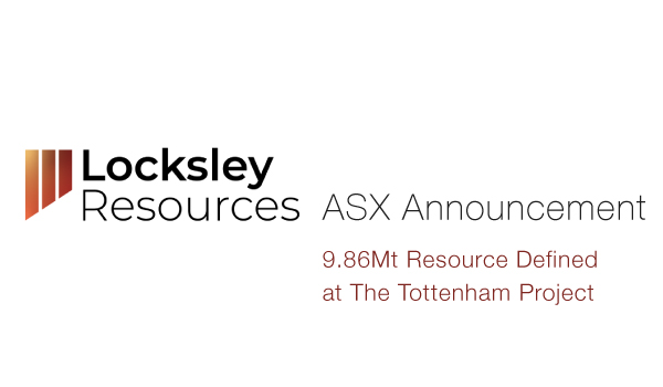 Locksley Resources Ltd (ASX:LKY) 9.86Mt Resource Defined at The Tottenham Project