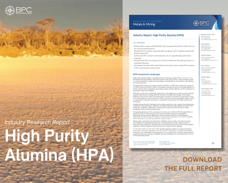 Industry Research Report - High Purity Alumina (HPA)