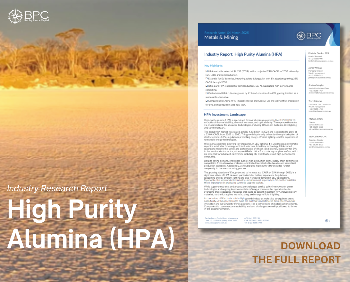 Industry Research Report Banner BPC High Purity Alumina(HPA)