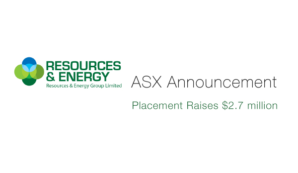 Resources & Energy Group (ASX:REZ) - Placement Raises $2.7 million