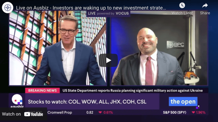 Live on ausbiz - Investors are waking up to new investment strategies for inflation