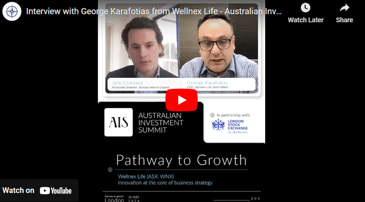 Interview with George Karafotias from Wellnex Life - Australian Investment Summit - London